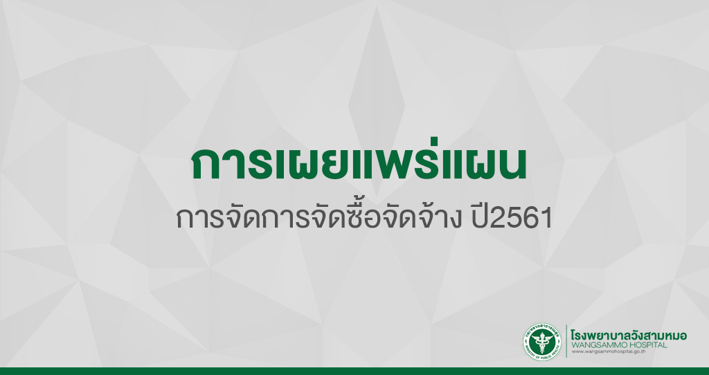 ‘การเผยแพร่แผนการจัดการจัดซื้อจัดจ้าง