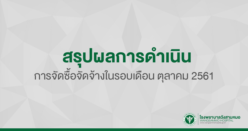 ‘สรุปผลการดำเนินการจัดซื้อจัดจ้างในรอบเดือน