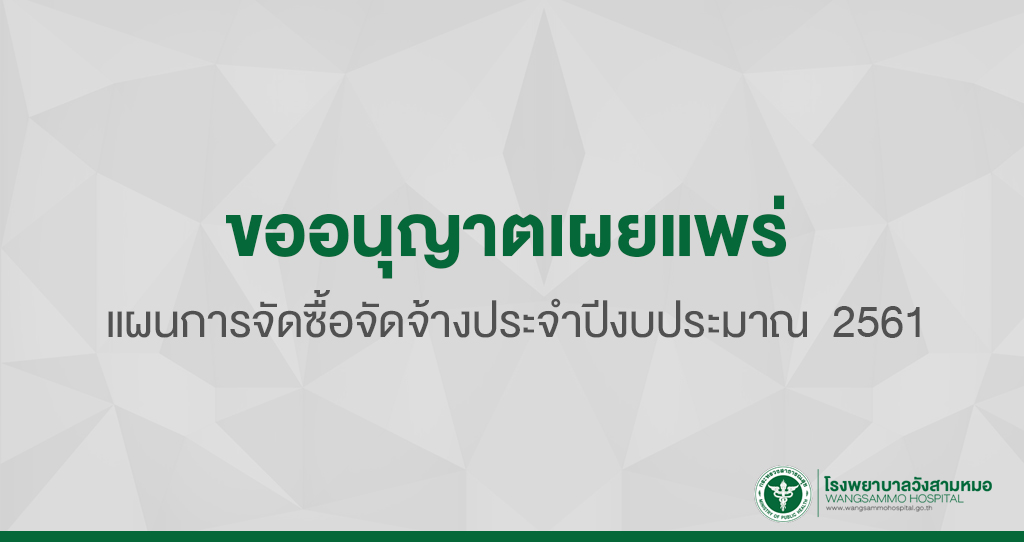 ‘ขออนุญาตเผยแพร่แผนการจัดซื้อจัดจ้างประจำปีงบประมาณ